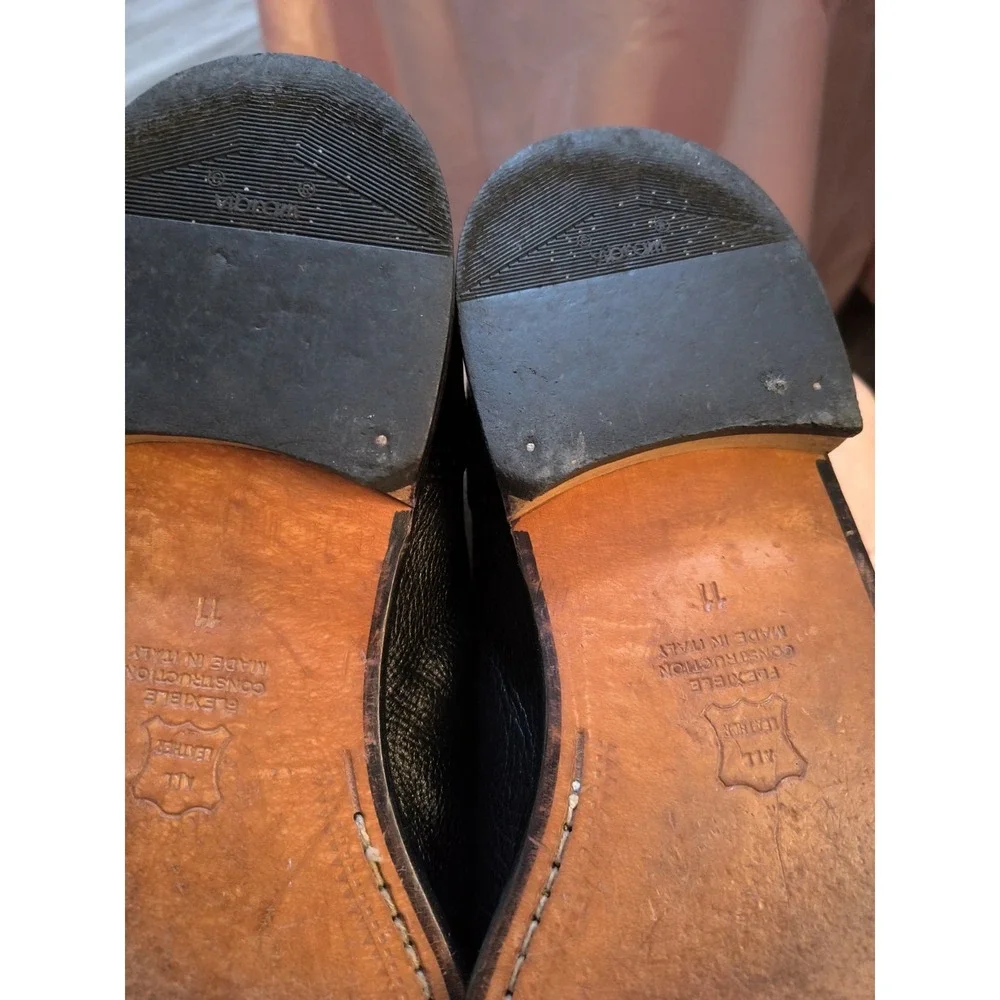 Vito Rufolo 11M Made In Italy Men's Black Tassled Loafers Classic Designer EUC